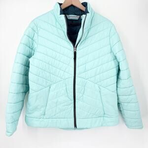 Free Country Women's Quilted Ultrafill Jacket Fresh Mint/Teal Size XL GUC